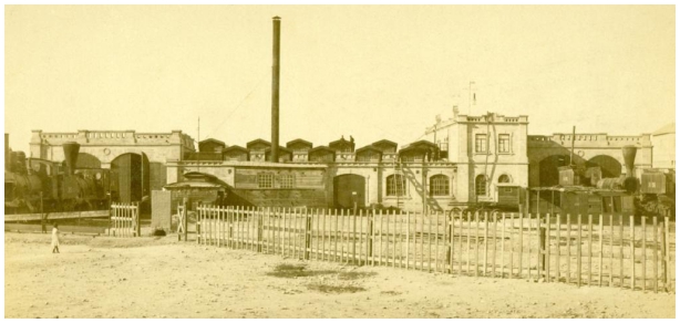 Железнодорожные мастерские в Кызыл-Арвате в Закаспийской области. 1880-е гг.