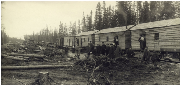 Поезд  строителей. Мурманская железная дорога. 1916 г.